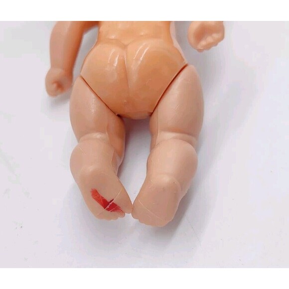 Vintage 1976 Vintage Heart Family Baby Toddler Doll? Mattel Brown Wavy Hair 4.5" - Picture 7 of 15